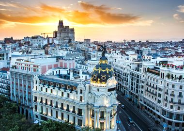 Madrid Spain Sunset