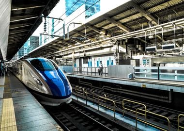 locomotive blue train