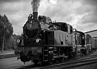 railroad sky black trains