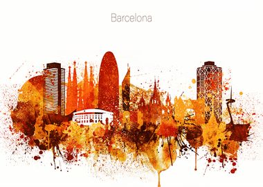 Barcelona Spain Skyline