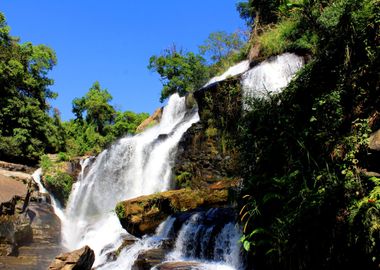 blue cloud waterfall