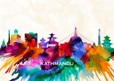 Kathmandu Print  Limited Edition Nepal Travel Poster of Kathmandu