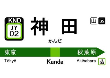 Kanda japan train sign