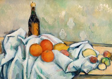 Bottle and Fruits