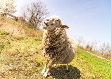 sheep white grass