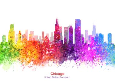 Chicago color cityscape