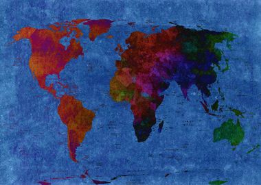 world map political grunge