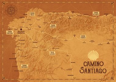 Camino de Santiago Map