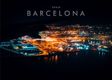 Barcelona city night