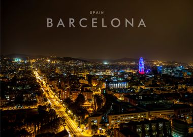 Barcelona night view