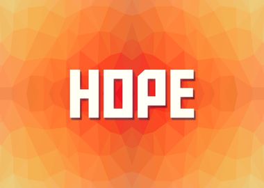 Hope text low poly yellow