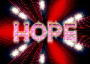 Neon space travel hope tex