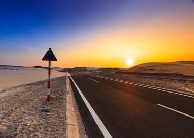 empty road sunset