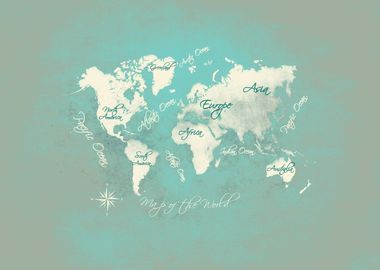 world map 2020 white green