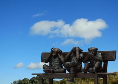 bench blue cloud