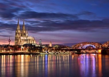 Cologne Koeln Dom at night