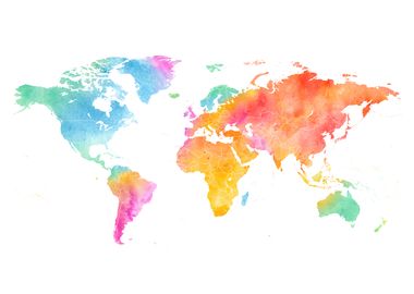 Watercolor World Map