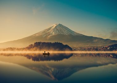 Mount fuji at lake kawaguc