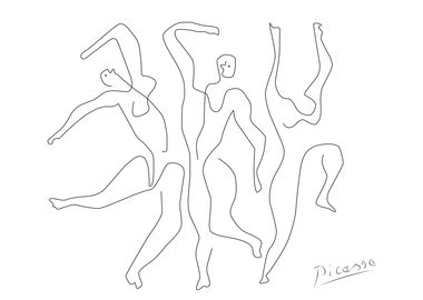 Matisse dancers line art