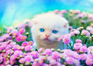 Animals Cat Chrysanthemum