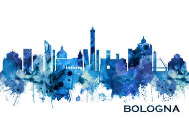 Bologna Italy Skyline Blue