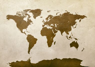 World Map Brown