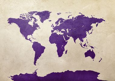 World Map Purple