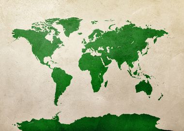 World Map Green