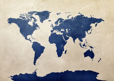 World Map Blue