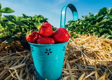 Blue Bucket With Fresh Pic