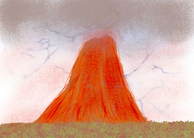 Volcano Mountain painted