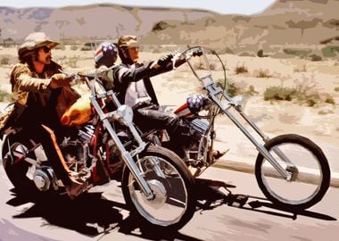 'Easy Rider Bikers' Poster, picture, metal print, paint by Nick Lopez ...