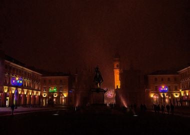 San Carlo square by night