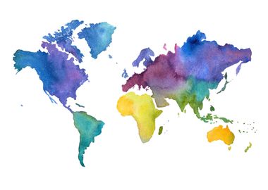 Watercolor World Map