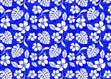 Dark Blue Aloha Pattern