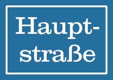 Hauptstrasse Schild