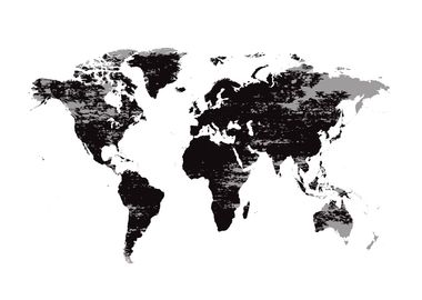 World map grunge black