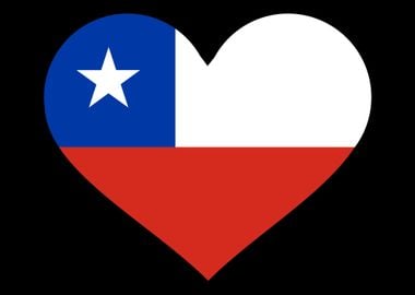 Chile heart flag