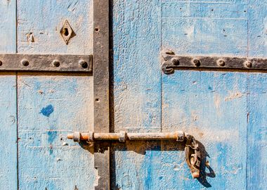 dead bolt and Blue wood