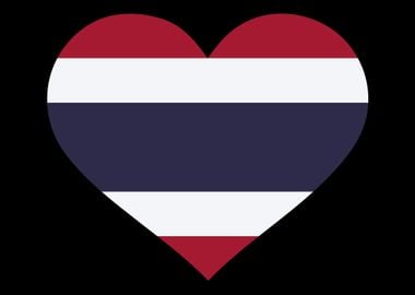 Thailand flag heart