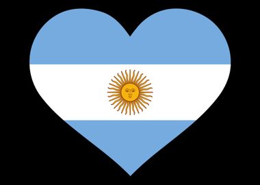 Argentina flag heart