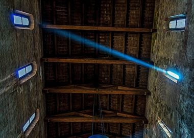 Wooden ceiling of a mediev