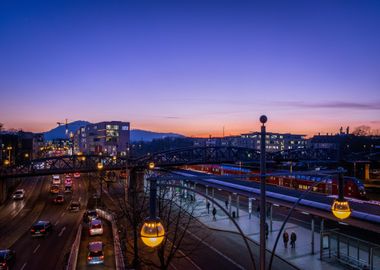 bridge blue sunset