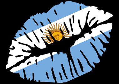 Argentina flag kiss