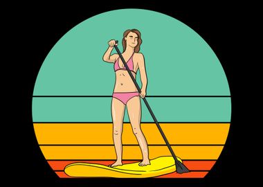 Woman On SUP Stand Up Padd