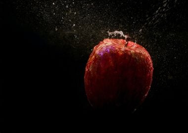 falling red water apple