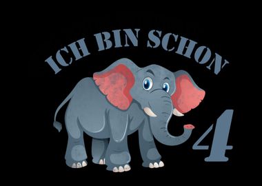 4 Geburtstag Kind Elefant