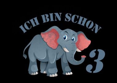 3 Geburtstag Kind Elefant