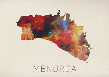 Menorca Watercolor Map