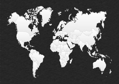 World Map in white